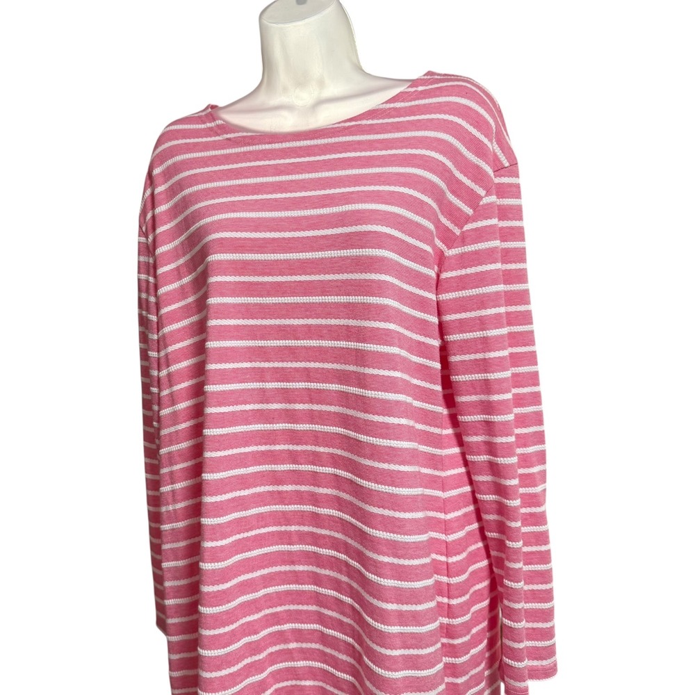 Sail to Sable Striped Tunic Dress‎ Womens Large Pink Excellent Long Sleeve Zip - Picture 3 of 7